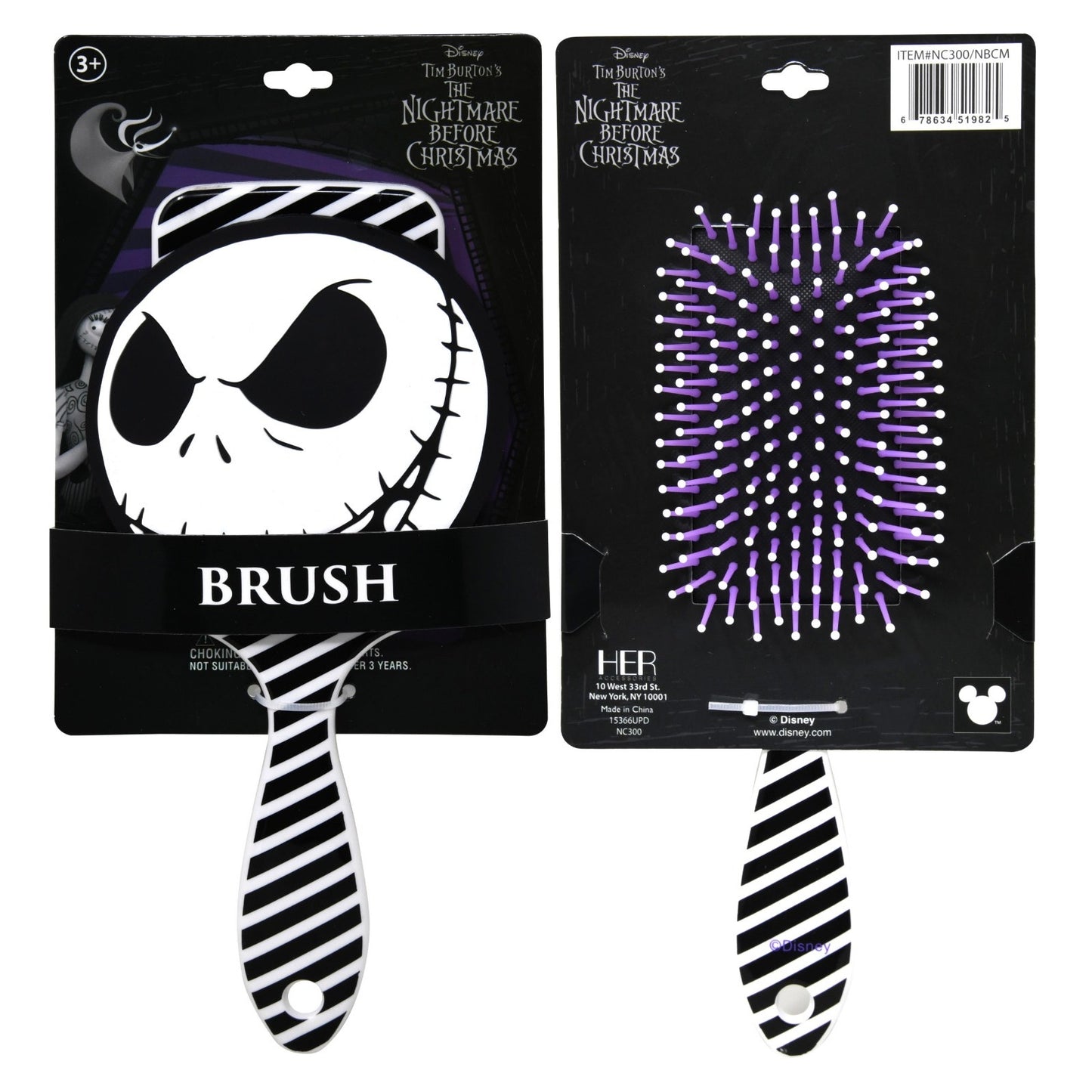 Nightmare Before Christmas Character Shaped Bubber Brush eith Hangtag