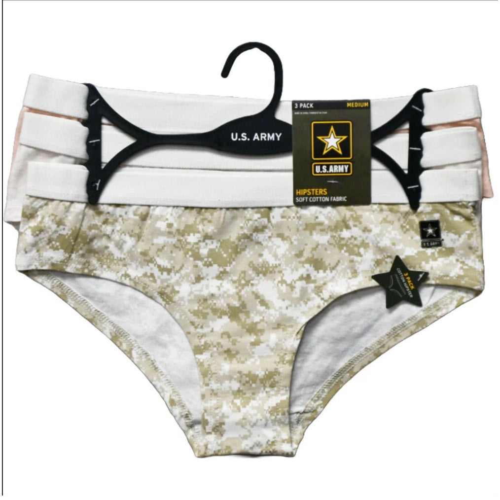 Wholesale 3pk WOMEN ARMY PRINTED COTTON HIPSTER S