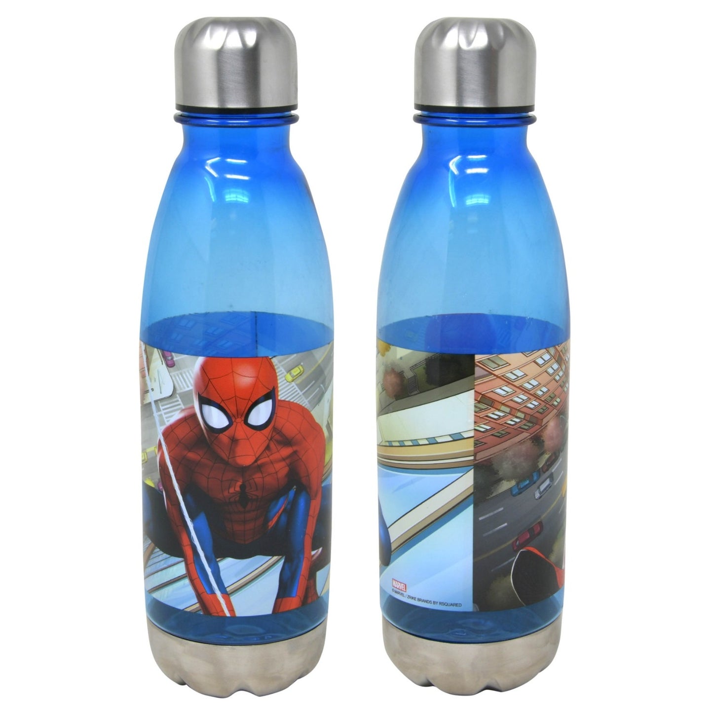 Spiderman 23.6oz PS Water bottle with stainless steel lid and base