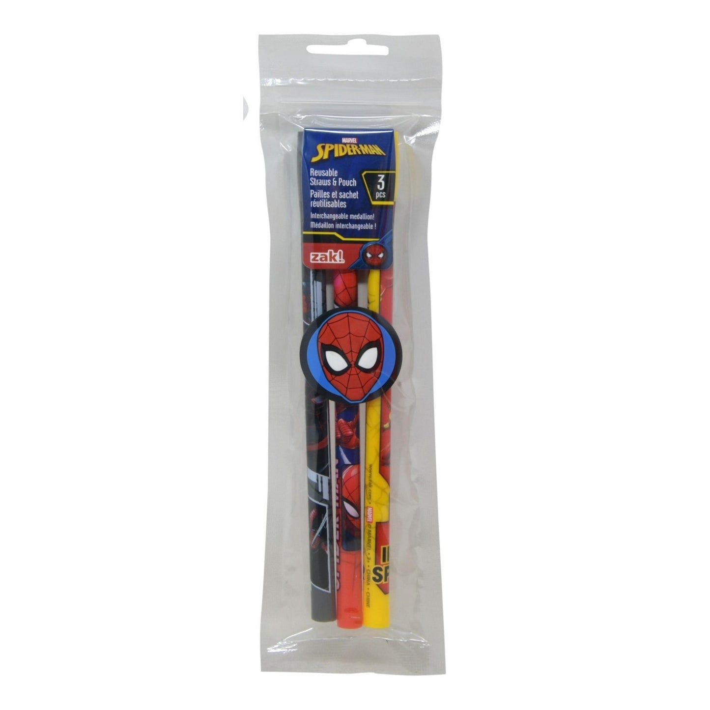 SpiderMan Classic PP Straw W-Pouch 3pc