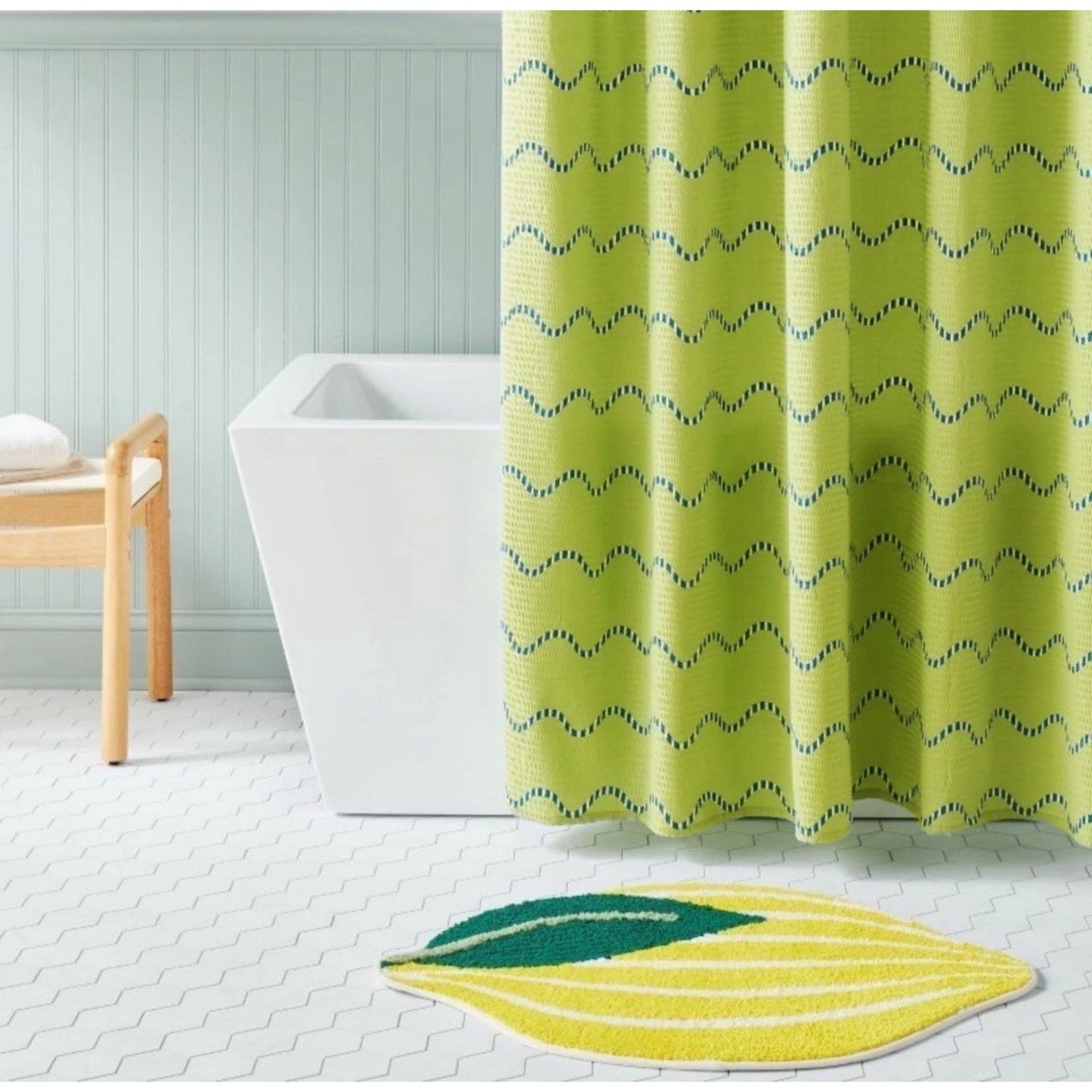 Pack 2 Lemon Bath Rug Non-Slip Washable Cotton 23x30 Room Essentials