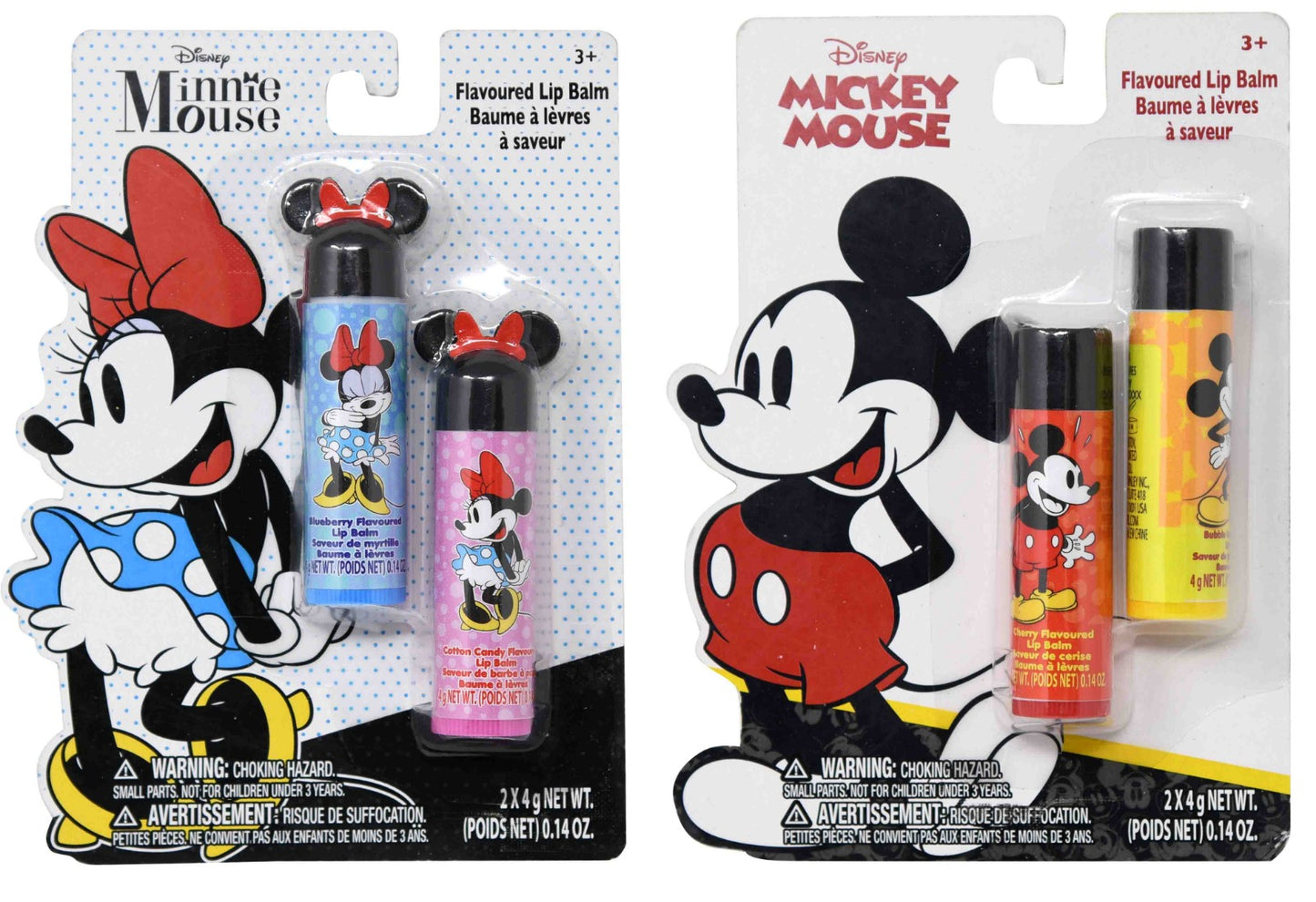 Mickey & Minnie 2pk Lip Balm on Shaped Card