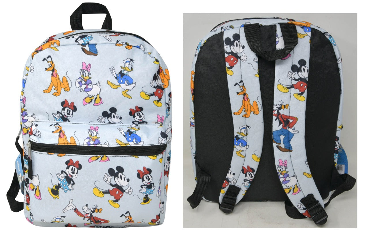 Mickey & Friends 16" Backpack with 1 front pocket All Over Print