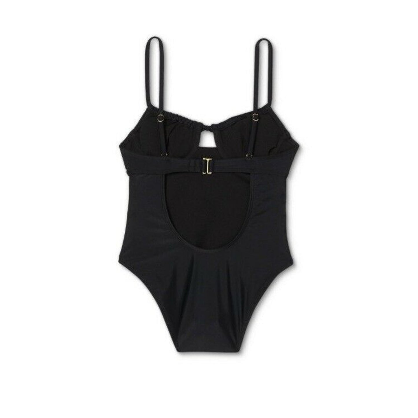 Juniors' Shirred Underwire One Piece Swimsuit - Xhilaration™ Black M