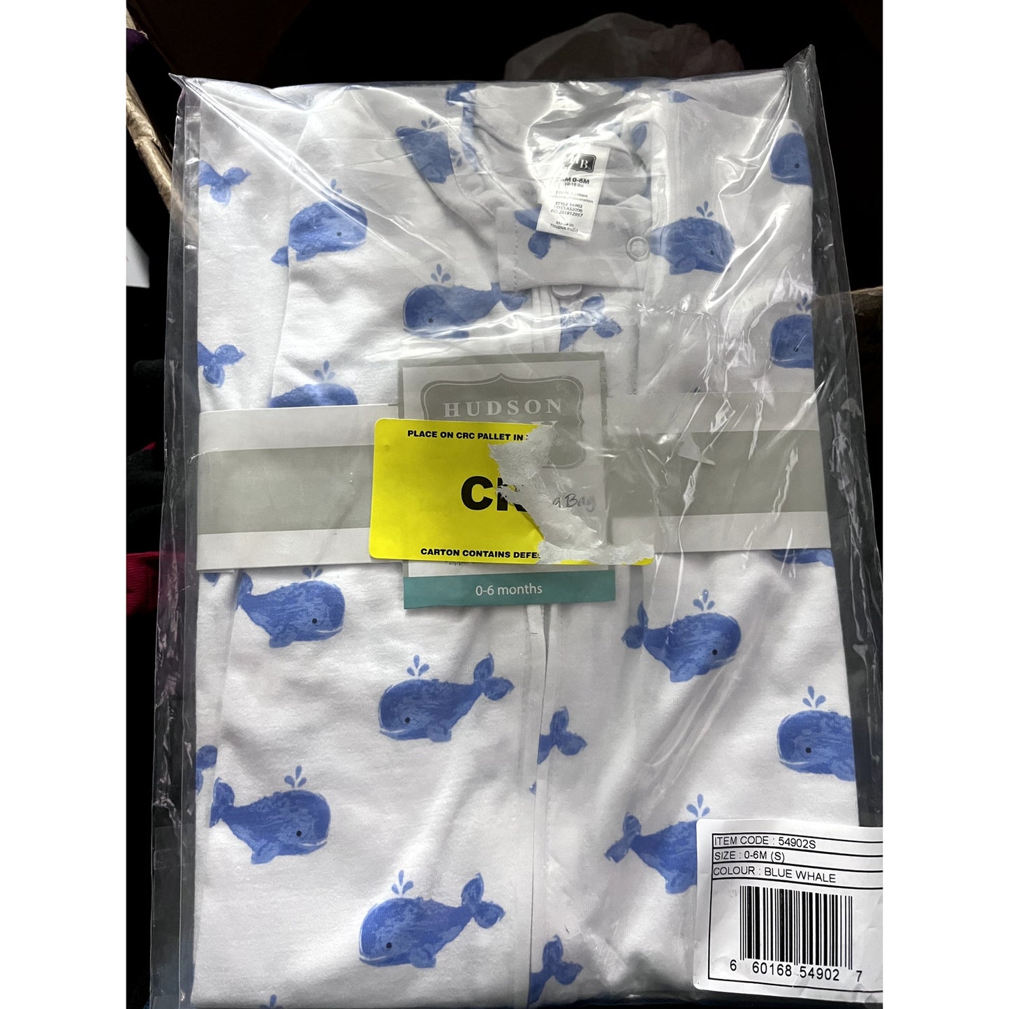 Hudson Baby Infant Boy Long Sleeve Cotton Jersey Sleeping Bag, Blue Whale 0/6 m