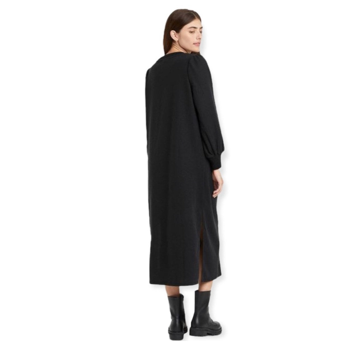 Women's Long Sleeve High Slit Knit Dress - Who What Wear 1X