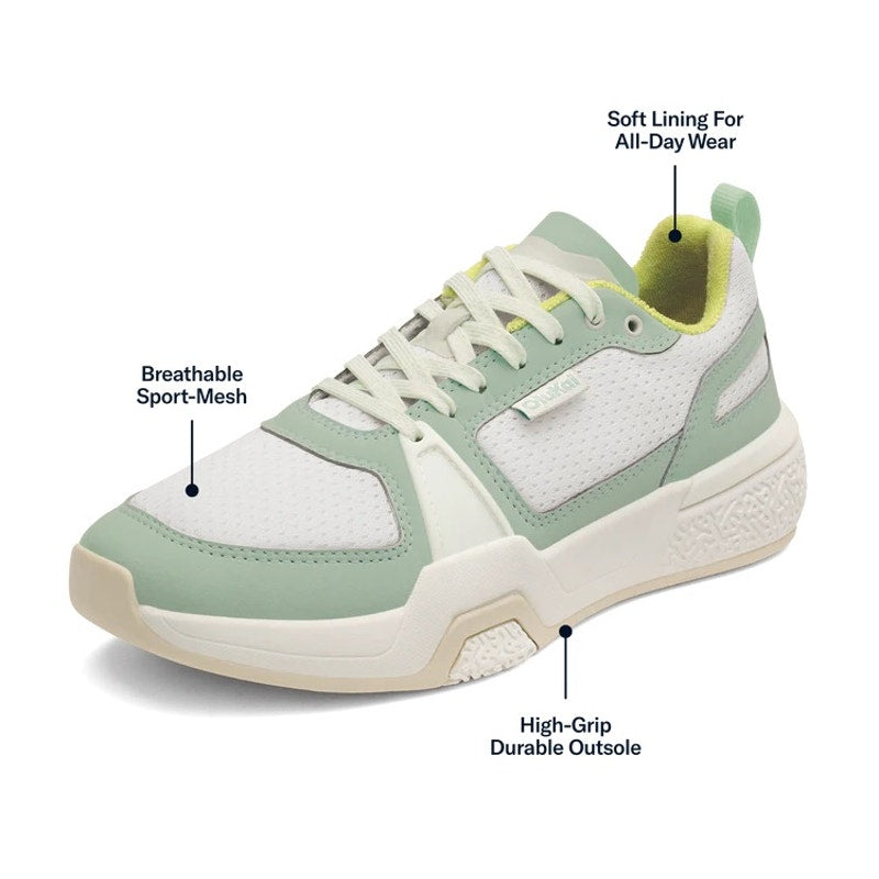 Women's Olukai Anau Pickleball Shoes Color: Bright White / Pale Mint 9