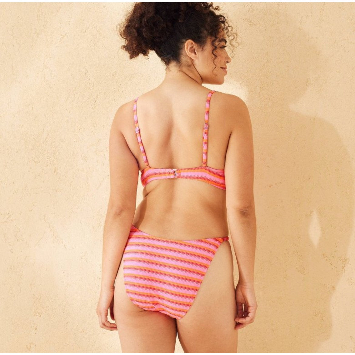 NWT Low-Rise Extra High Leg Extra Cheeky Bikini Bottom w/ Bead Detail Wild Fable