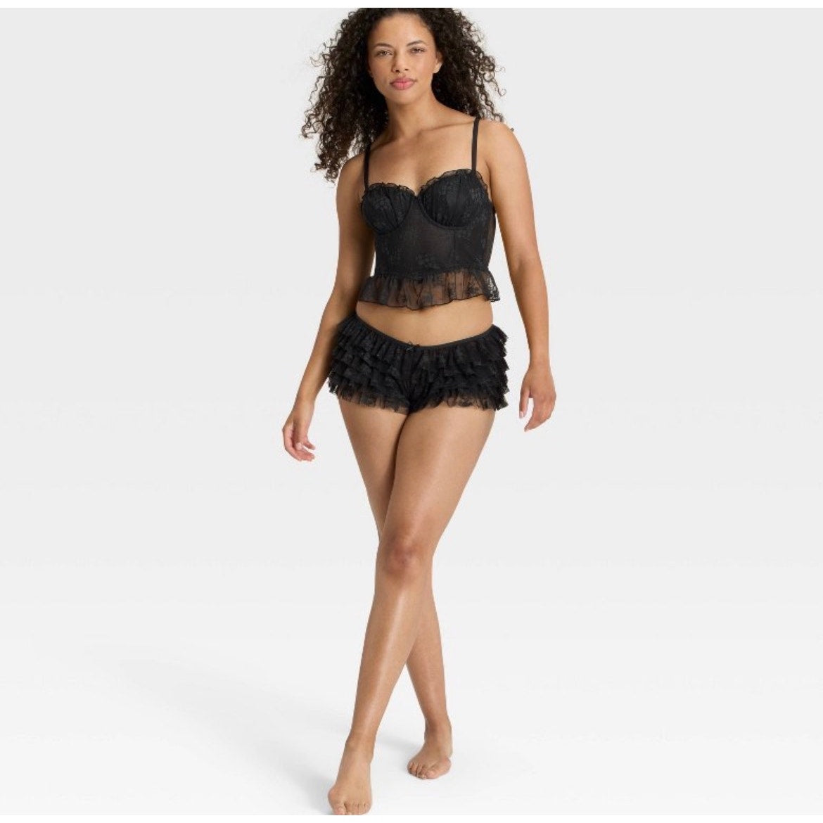Women's Ruffle Lace Corset - Wild Fable