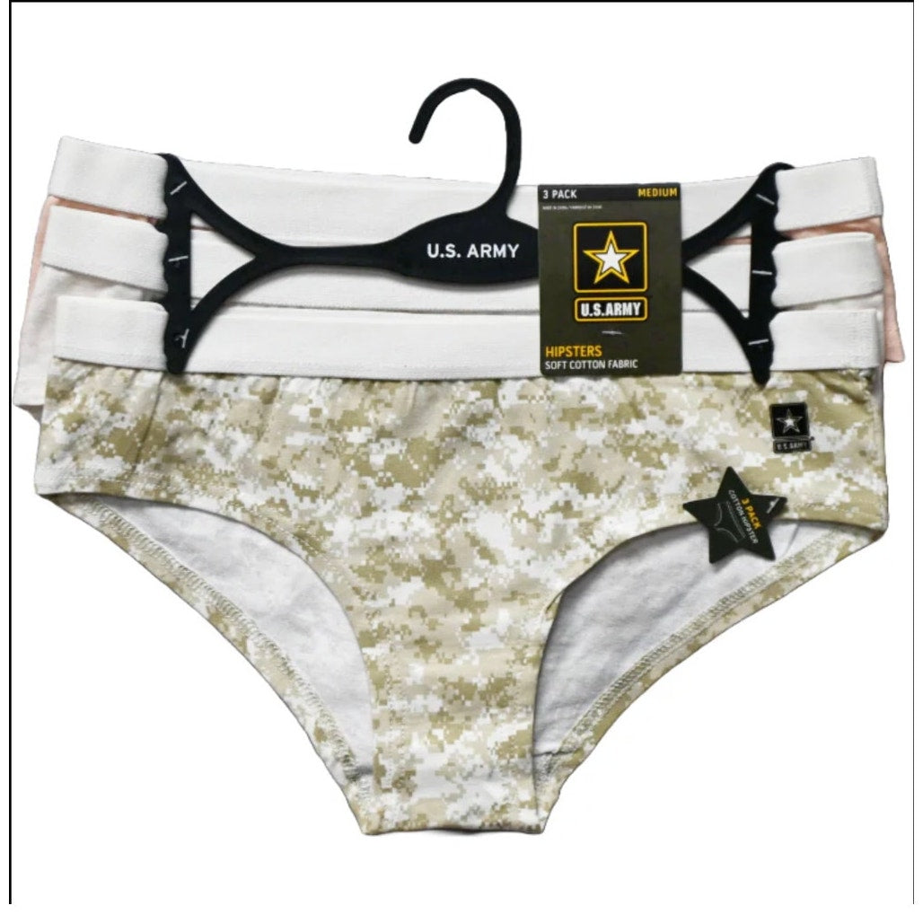 Wholesale 3pk WOMEN ARMY PRINTED COTTON HIPSTER S