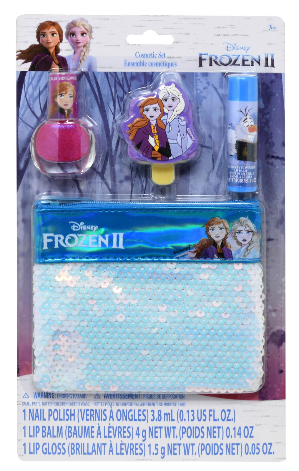 Frozen 2 Lip & Nail Cosmetic Set with Sequin Bag on Card