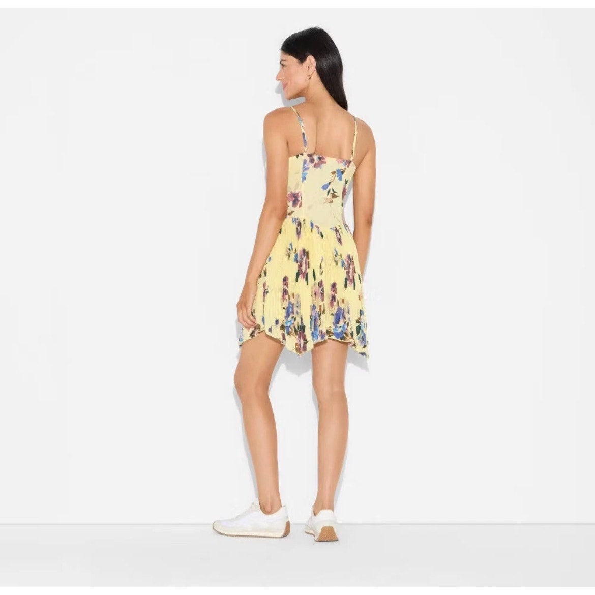 Women's Hankie Hem Mini A-Line Dress - Wild Fable Yellows FloralHankie Hem Mini A-Line Dress - Wild Fable Yellows Floral M