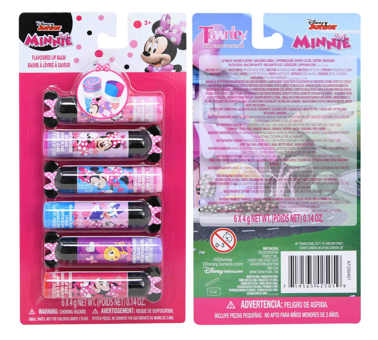 Minnie 6pk Lip Balm on Card