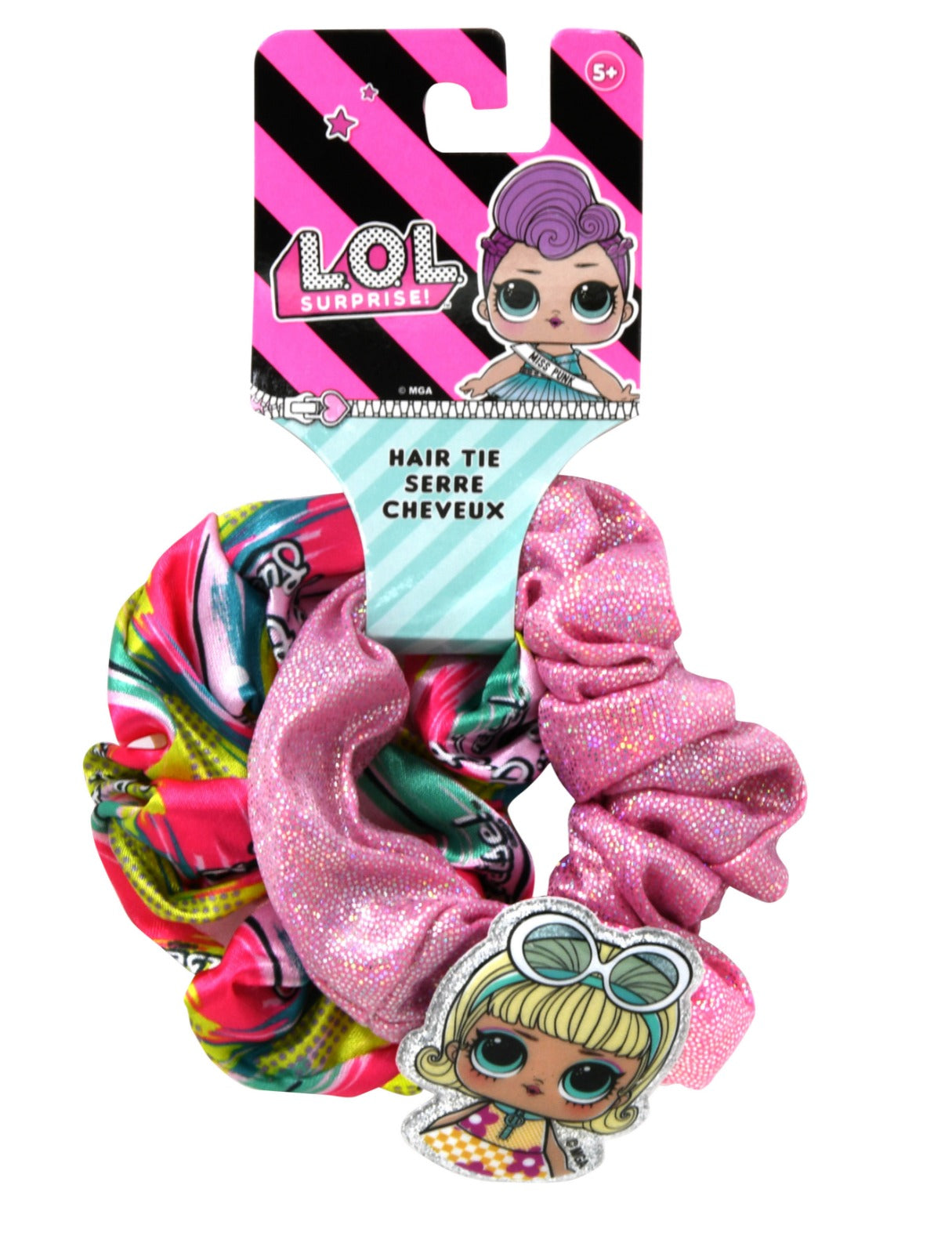 LOL 2pk Scrunchy Fabric Hair Elastic on Header Card