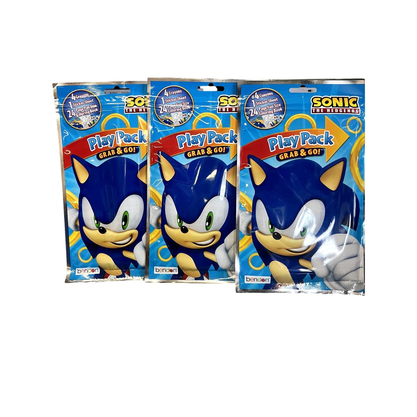 Sonic Grab n Go Play Pack 3pzs