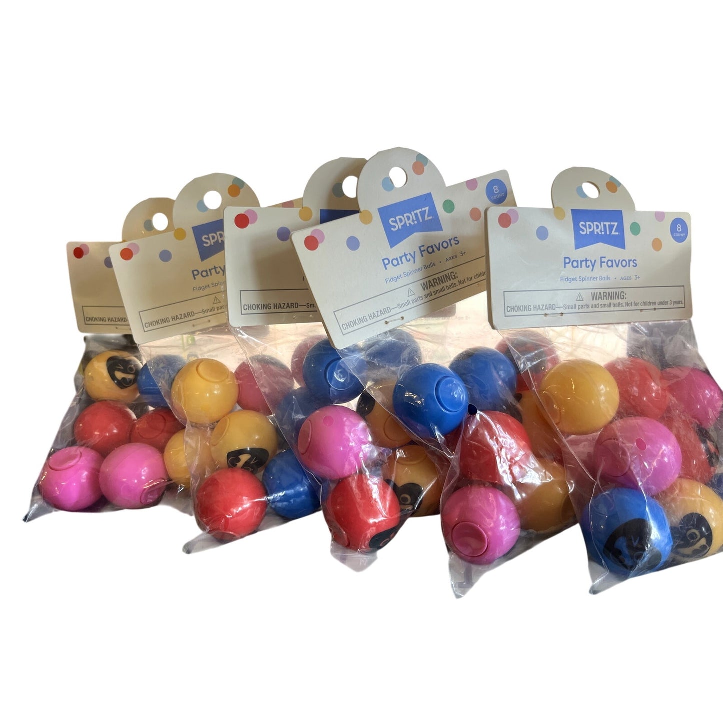 Pack 5 bags Party Favors Fidget Spinner Balls Age 3+ 40pzs Spr!tz