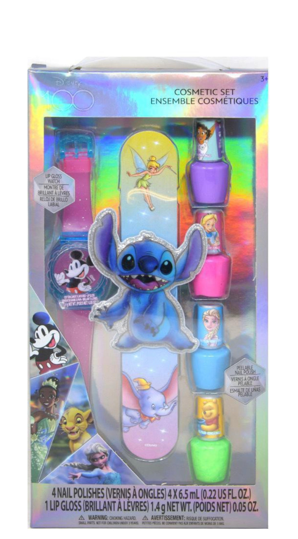 Disney's 100th 4pk Nail Polish , File & Lip Gloss Watch in Box