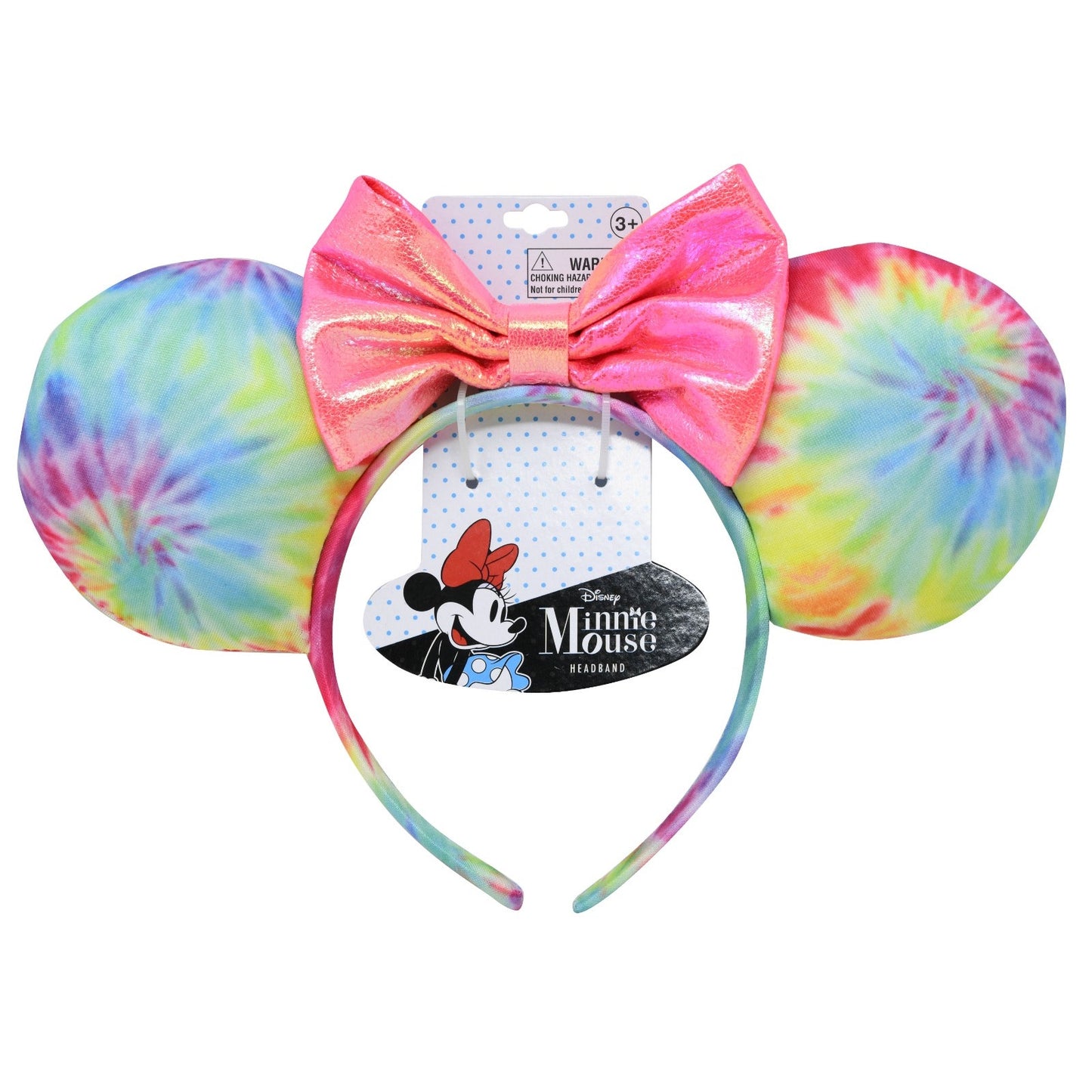 Minnie Tie Dye Ears Headband with Pink Bow
