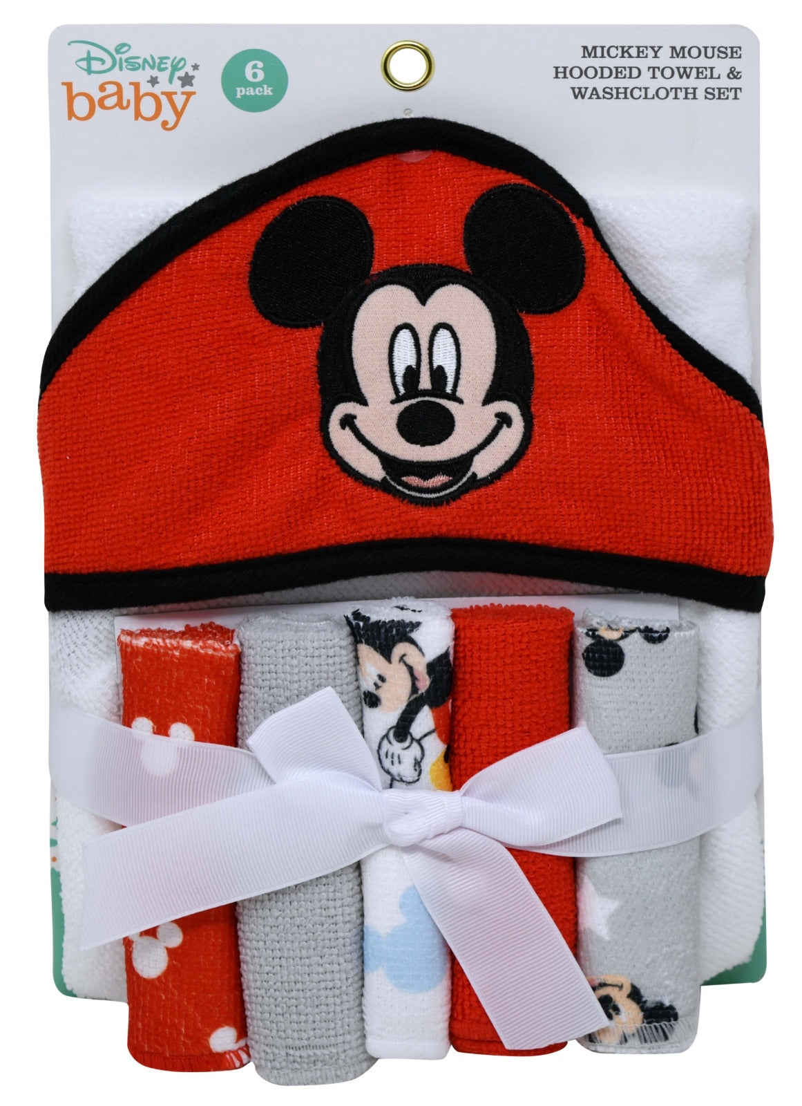 Mickey Baby Towel w/5 Washcloths