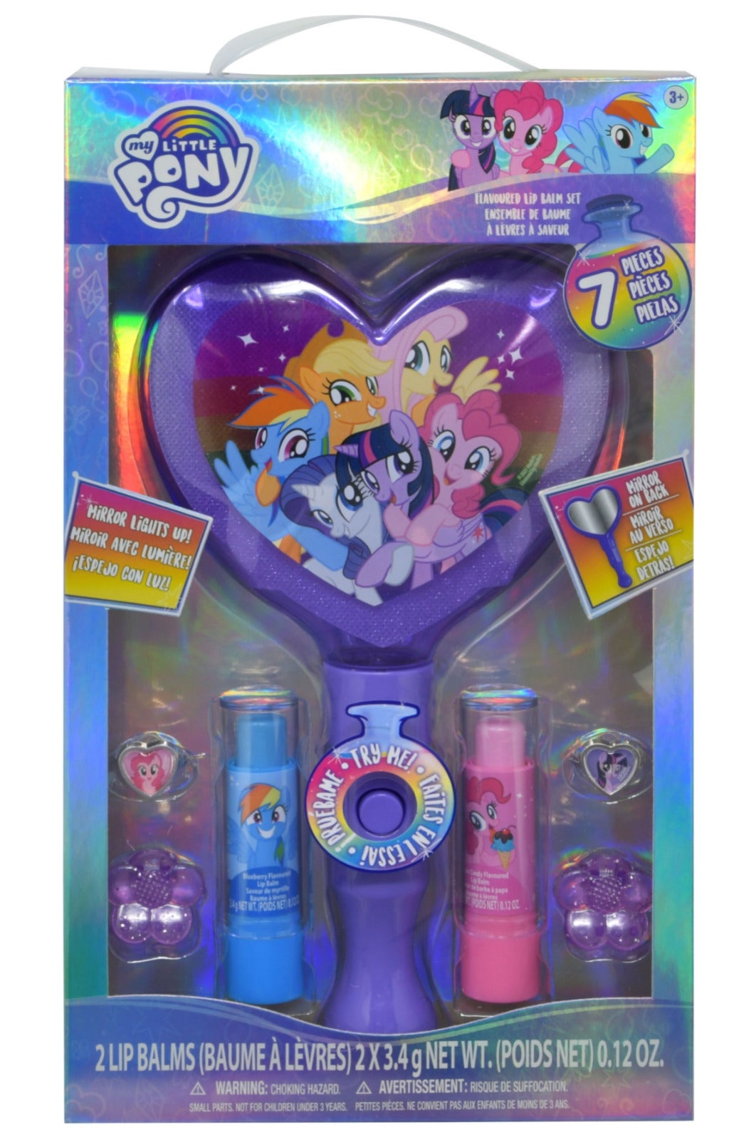 My Little Pony Light Up Mirror with Lip Balm & Hair Clips in Box