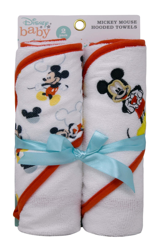 Mickey 2pk Rolled Hooded Baby Towel