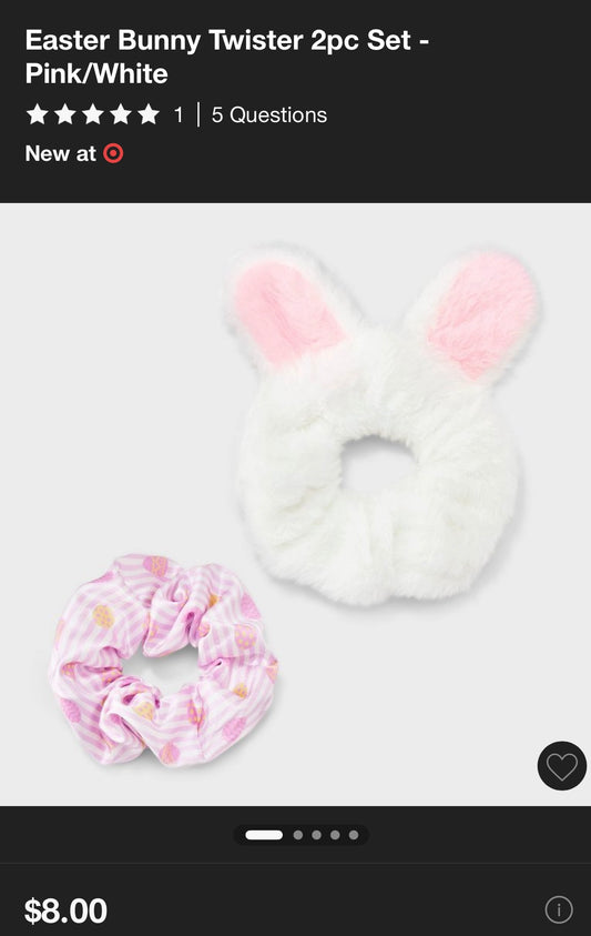 Easter Bunny Twister 2pc Set - Pink/White