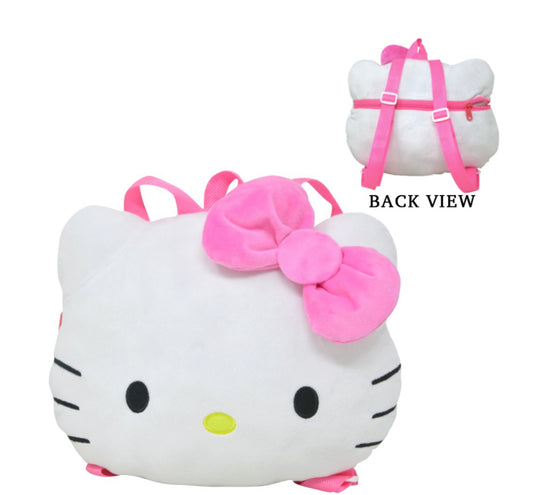 Hello Kitty Head Shaped Plush Backpack 10x13"