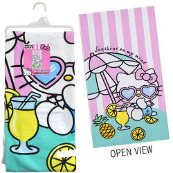 Hello Kitty 54x27 Beach Towel on Hanger with hangtag