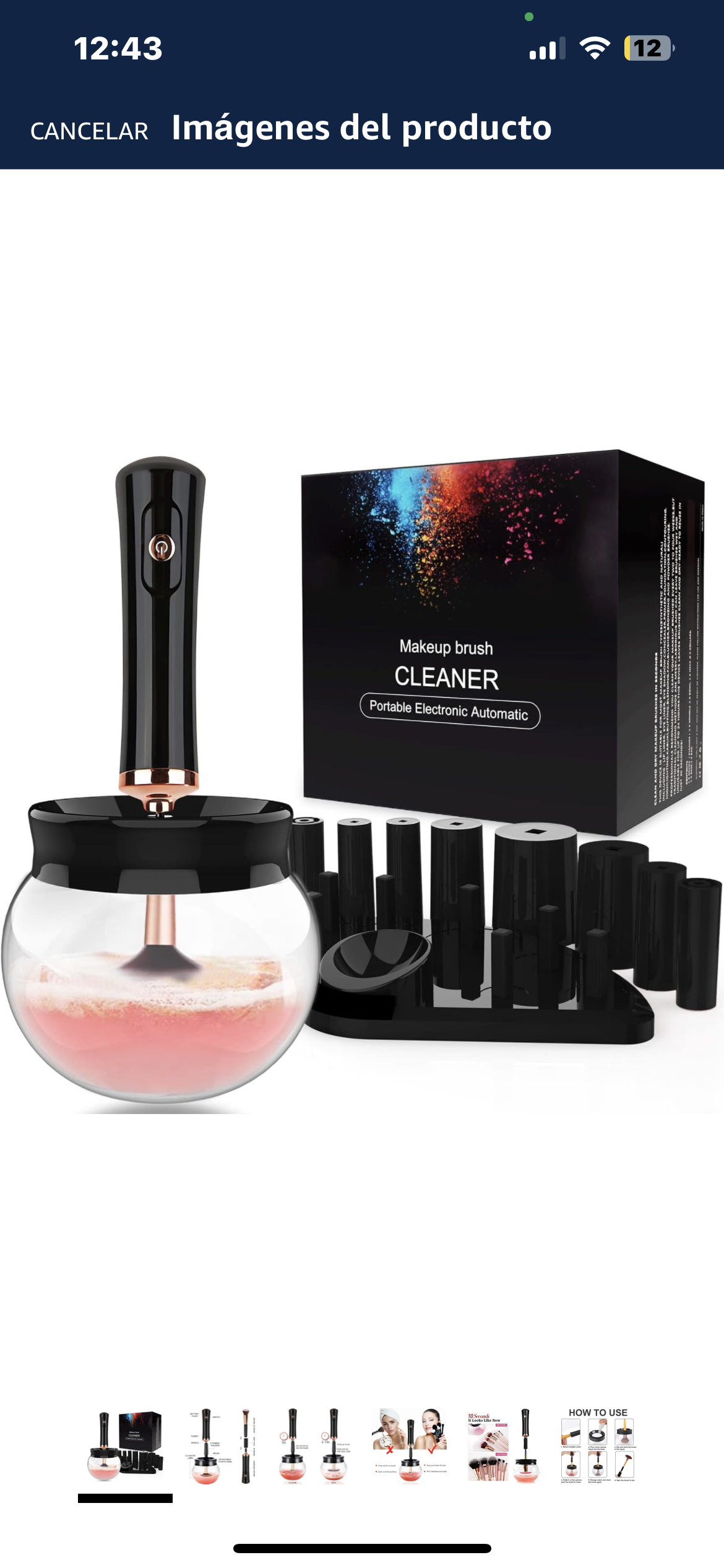 Limpiador de brochas de maquillaje premium Secador Limpiador de cepillos eléctrico súper rápido Máquina Limpiador de brochas automático Spinner Herramientas de cepillo de maquillaje (negro)