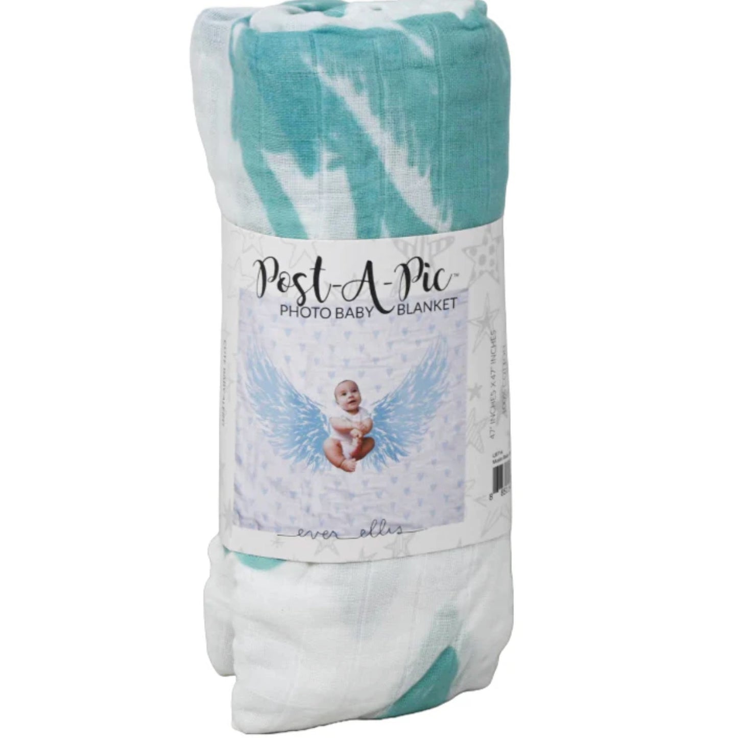 Pack 2 Muslin Baby Blanket- Blue Angel