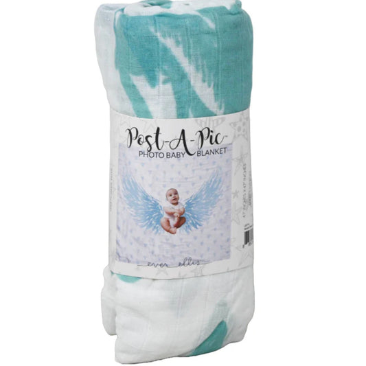 Pack 2 Muslin Baby Blanket- Blue Angel