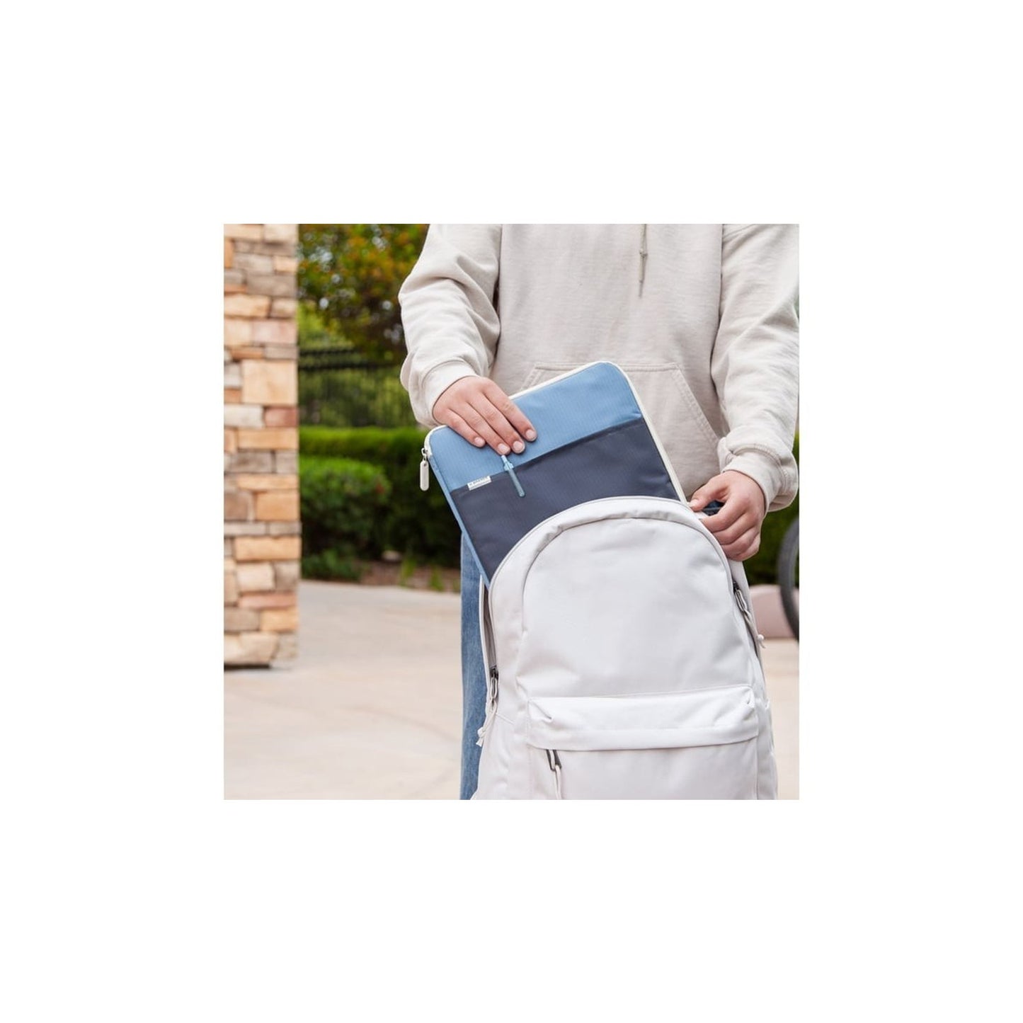 U Brands Blue Grid Patterned Laptop Pouch Up To 14 Inch Screen