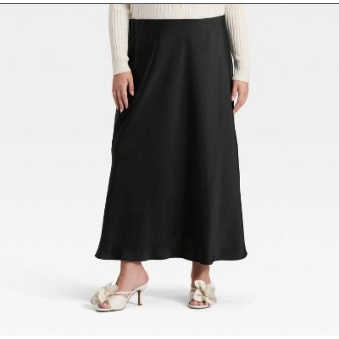 Copied - A New Day Women's Maxi Slip A-Line Skirt, Women's Plus Size 1X Black