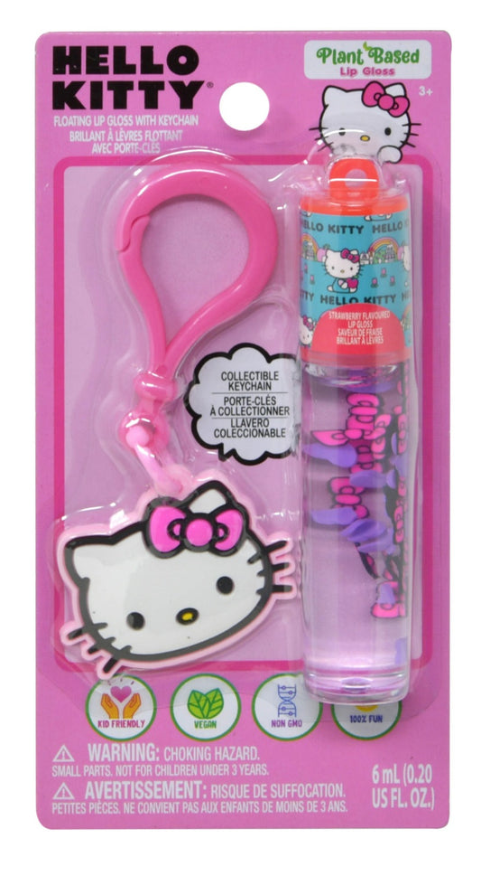 Hello Kitty Lip Gloss with Keychain on Card