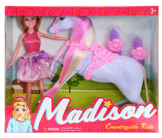 Madison Countryside Ride 11" Doll with horse in window box