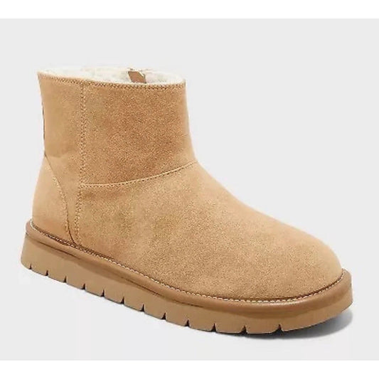 Universal Thread "May" Suede Booties with Memory Foam Insole Tan Size 8 NWT