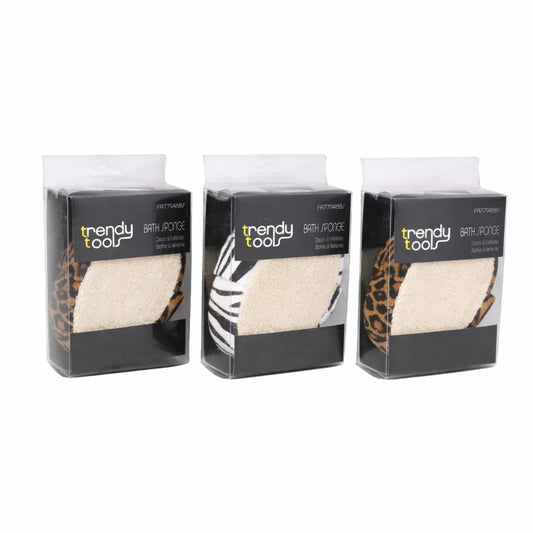 3 pk Trendy Tools BATH SPONGE LEOPARD TERRY PRINT:TRENDY TOOLS