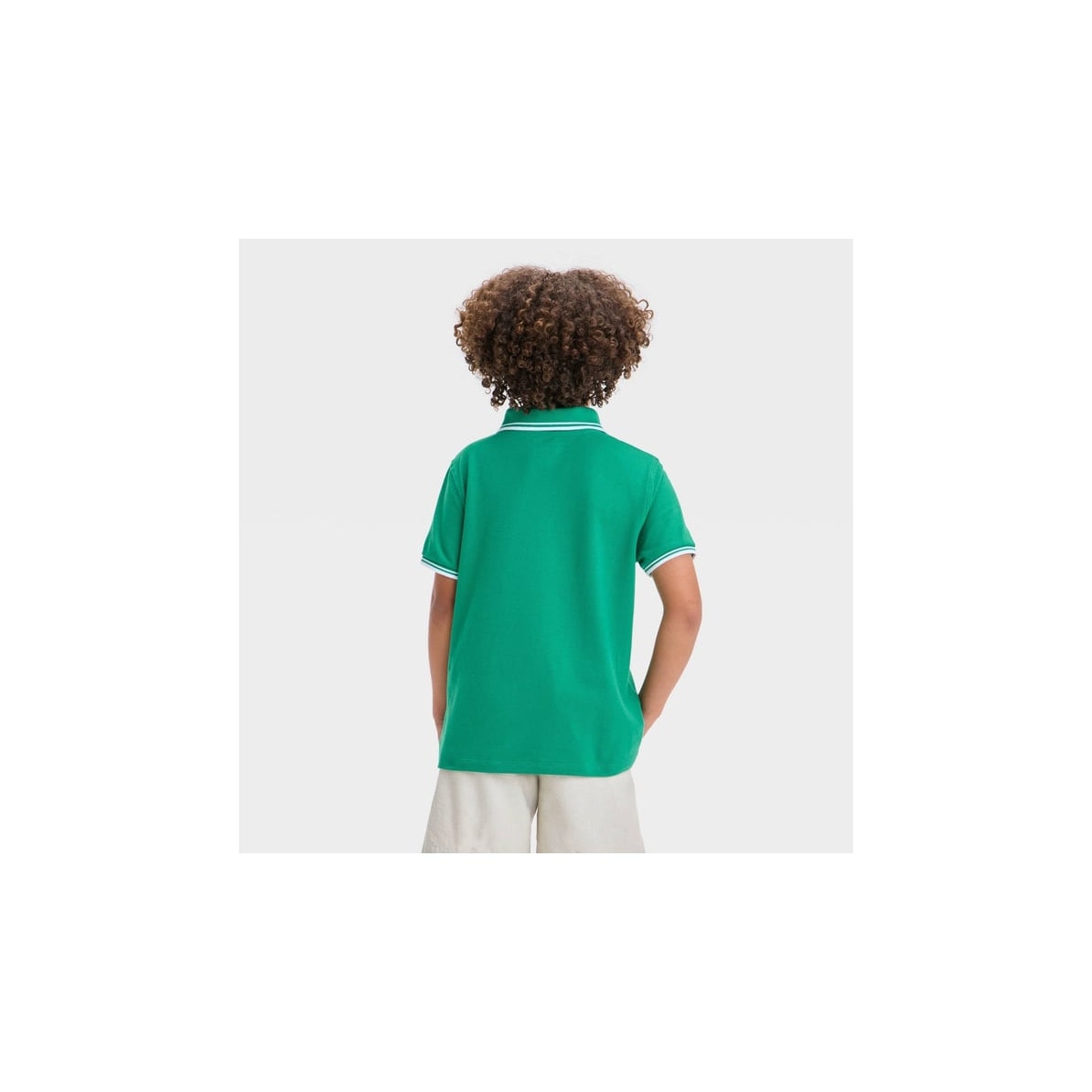 SET XS (4/5) Husky - Boys Short Sleeve Pique Polo Shirt - Cat Jack - Light Pink