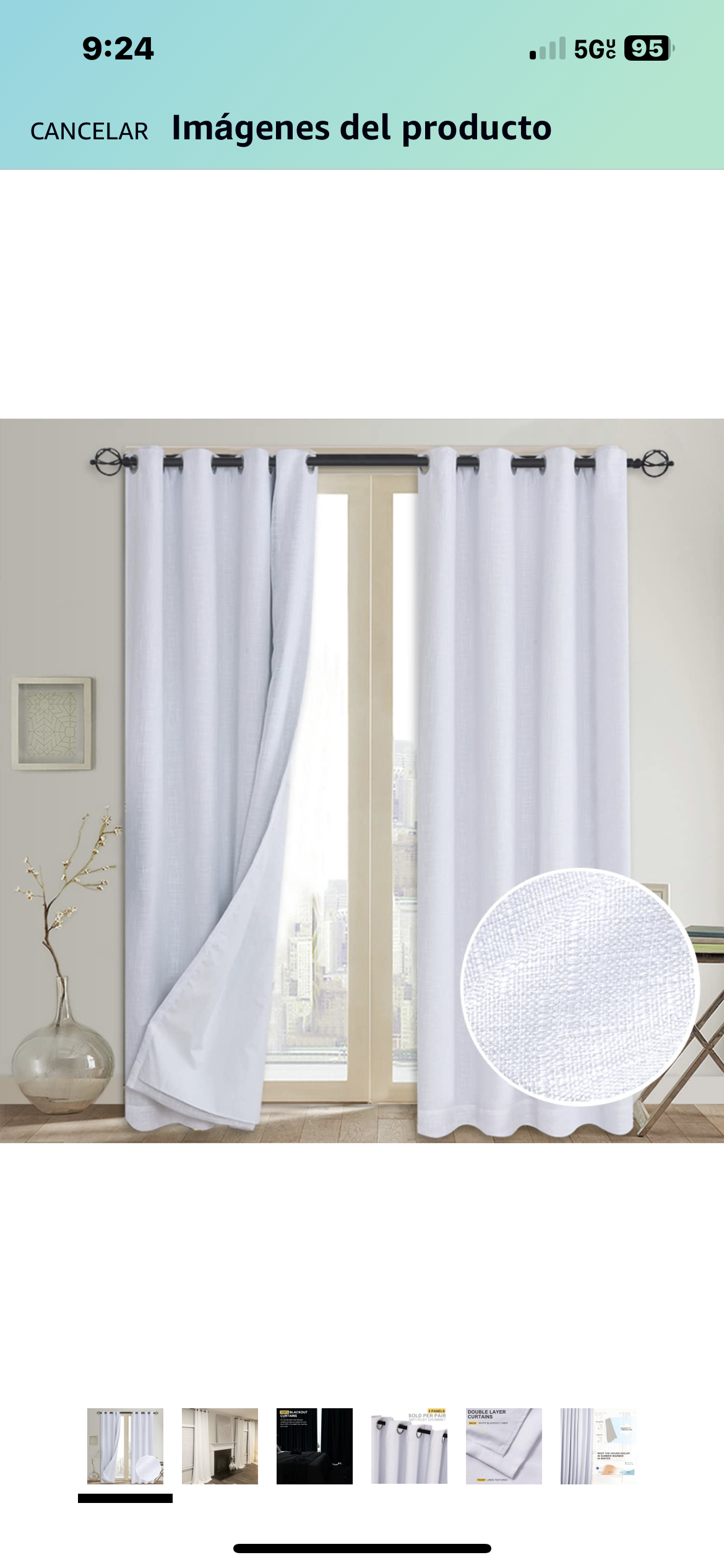 Cortinas opacas blancas set de 2