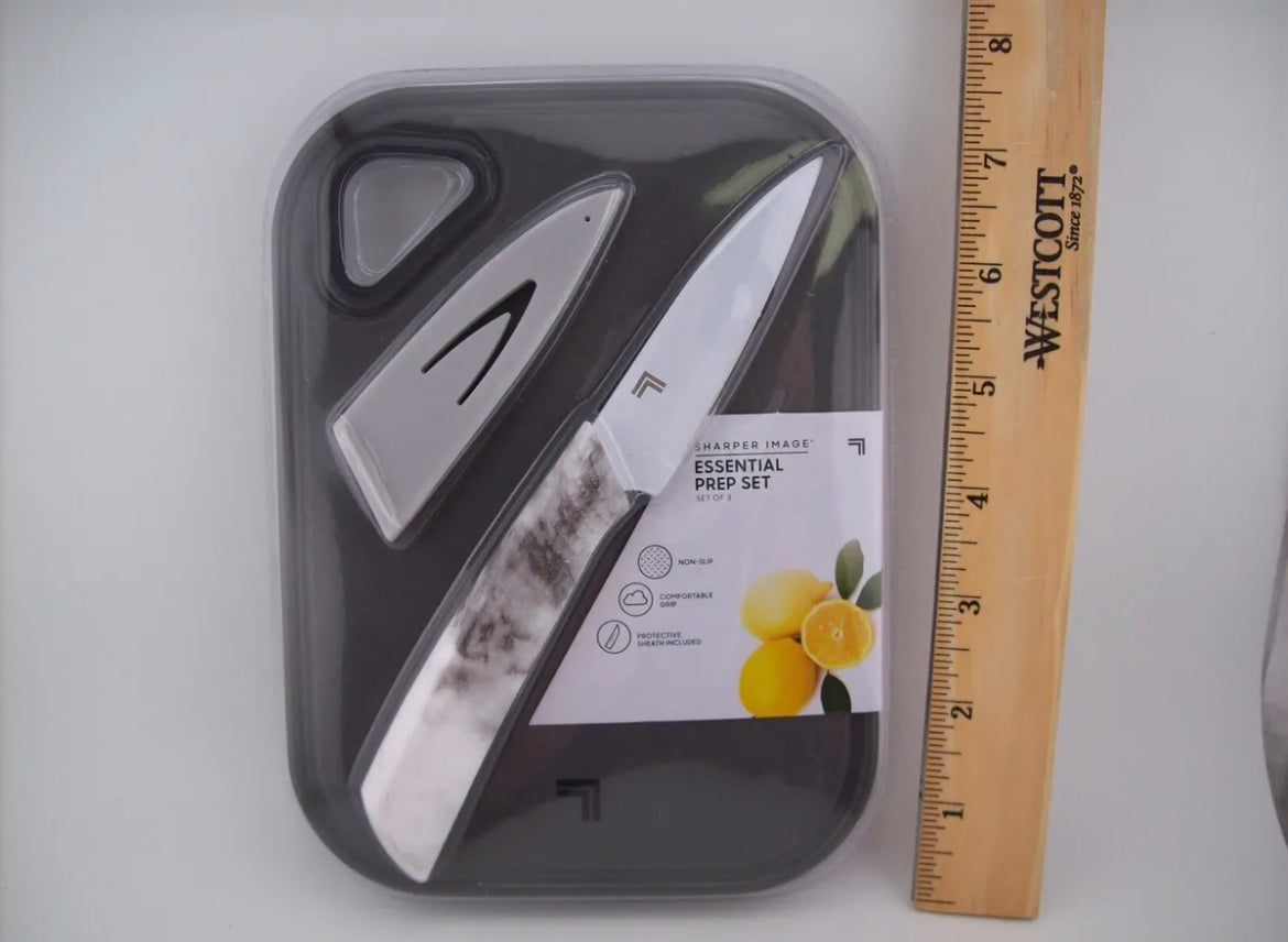 Sharper Image Non-Stick Stainless Steel Essential Prep Knife Set, Set of 3