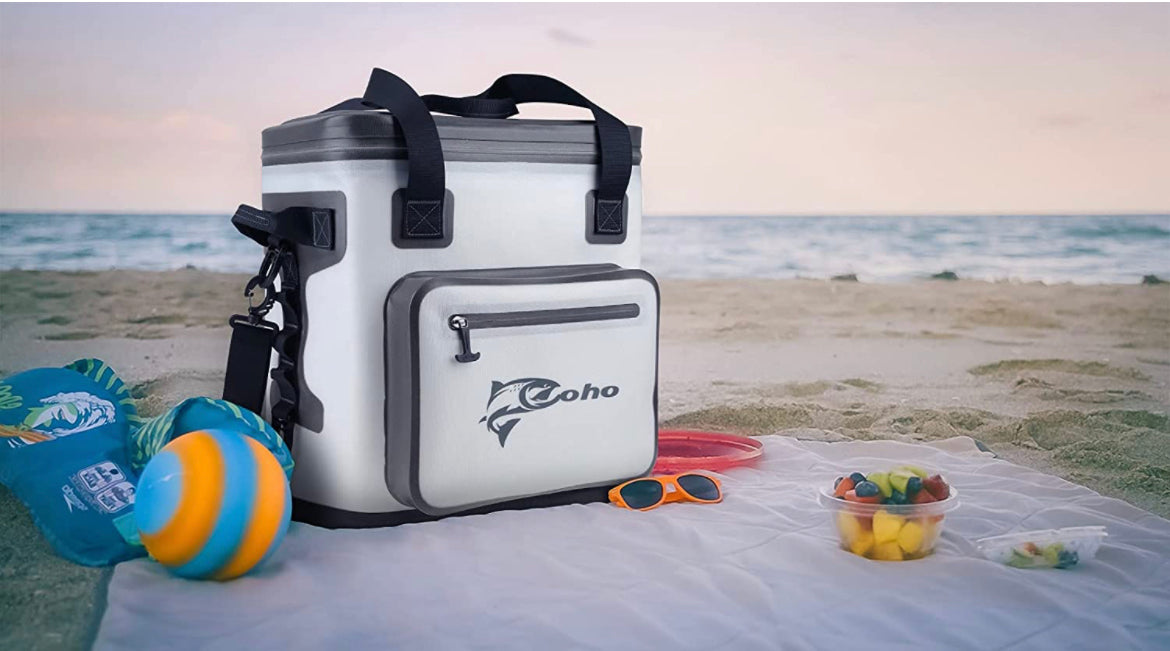 COHO Cooler Bag | Soft Cooler Insulated Leak Proof Collapsible Portable Cooler | Soft Bag Cooler for Beach, Travel, Picnic, Camping, Hiking, and Kayak Cooler