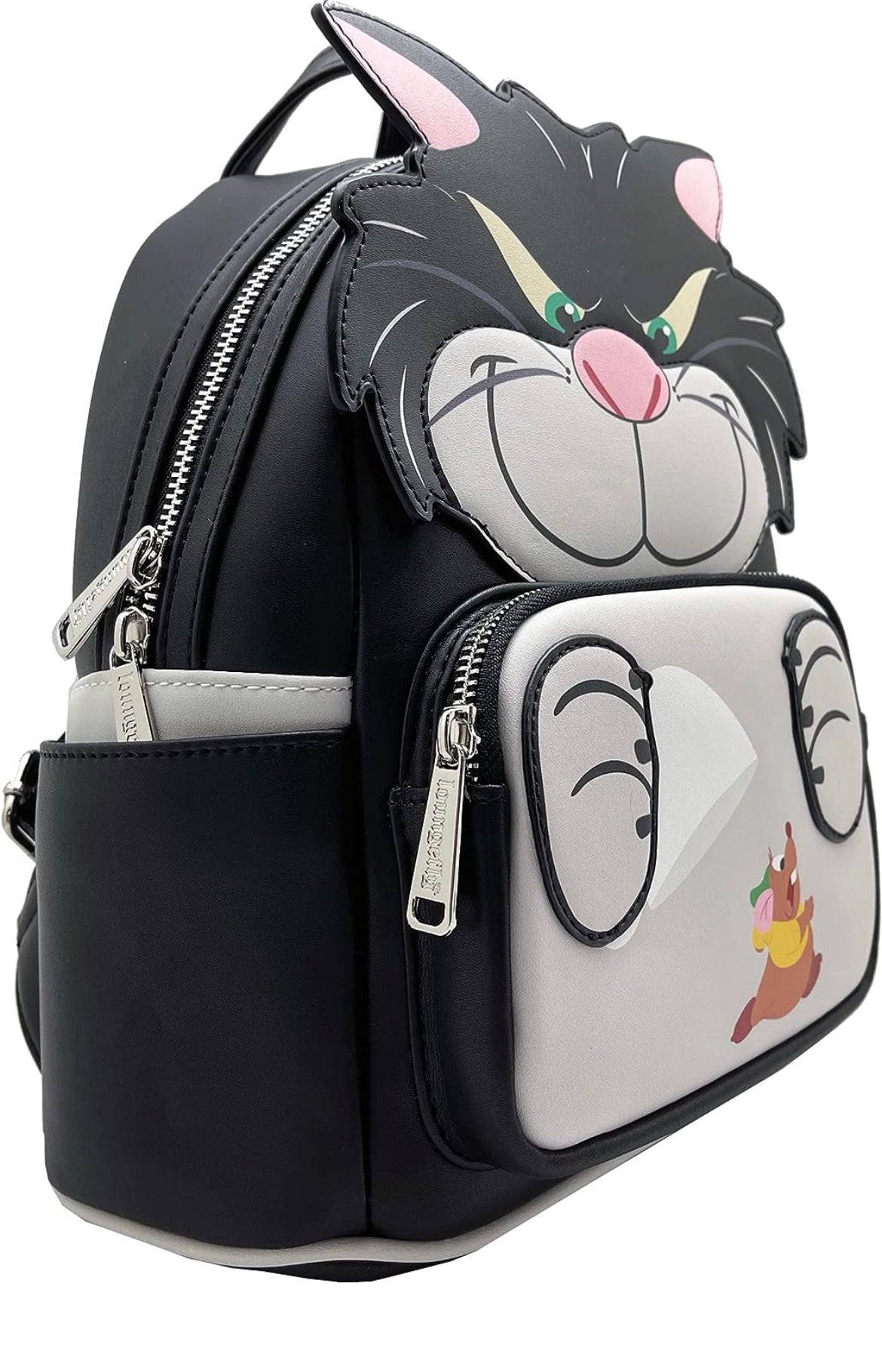 Loungefly X LASR - Mini mochila exclusiva de Disney Cinderella Lucifer para cosplay, a la moda, con diseño de Disney, color negro, Negro -