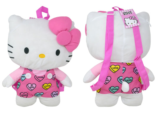 Hello Kitty 18" Hearts Plush Backpack