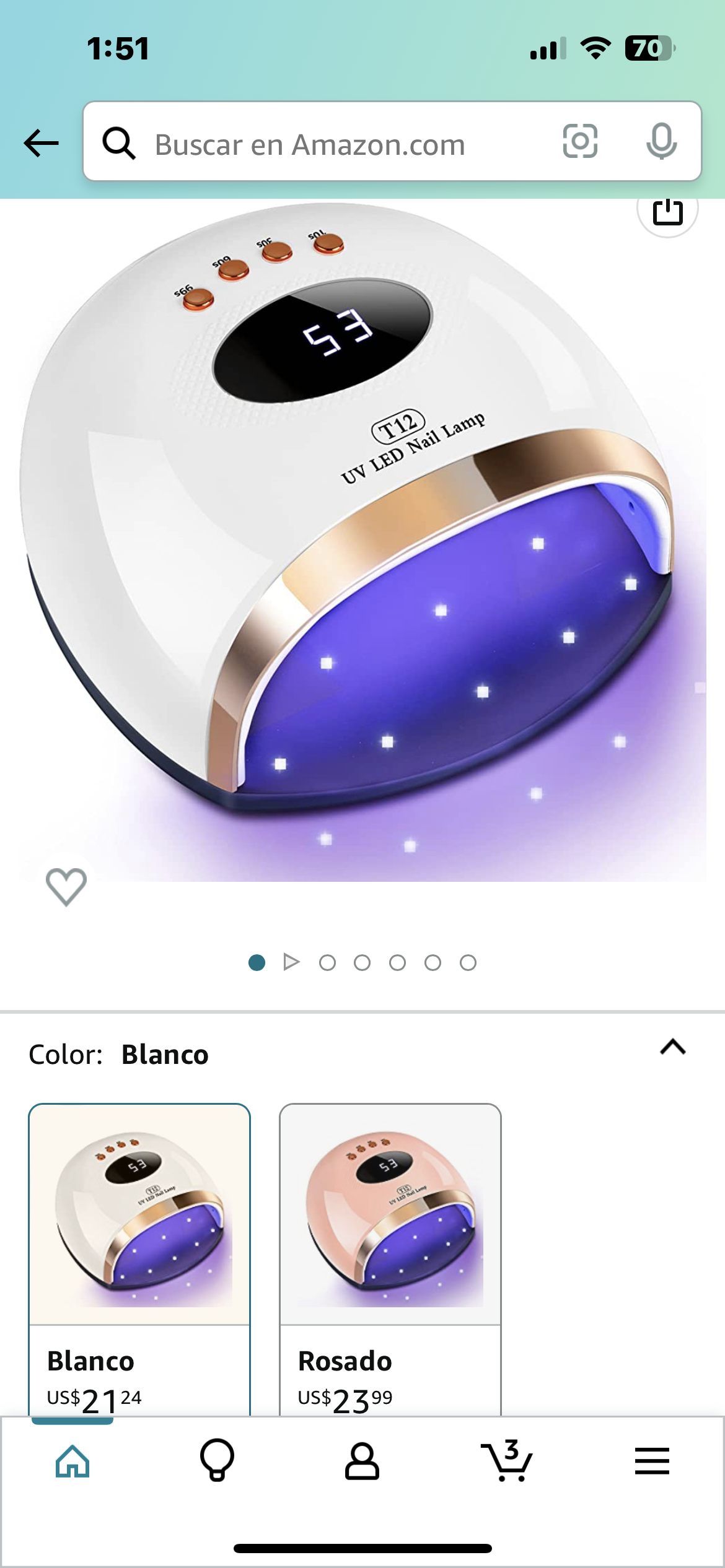 Lámpara de uñas LED UV, luz de gel rápida de 158 W