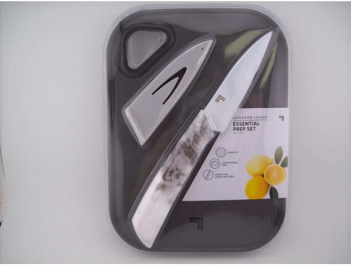 Sharper Image Non-Stick Stainless Steel Essential Prep Knife Set, Set of 3