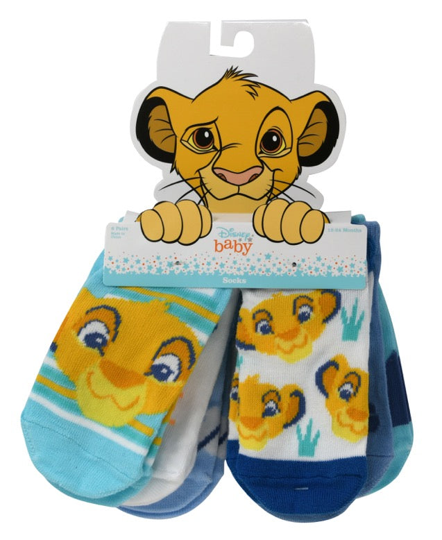 Lion King 6pk Ankle Socks Toddler