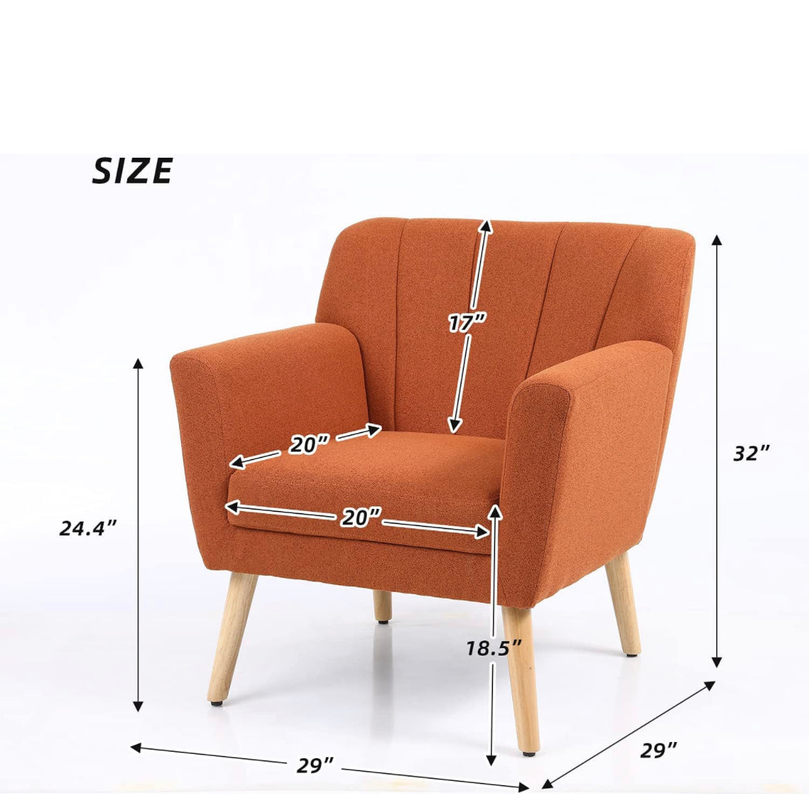 MELLCOM Silla decorativa moderna de mediados de siglo