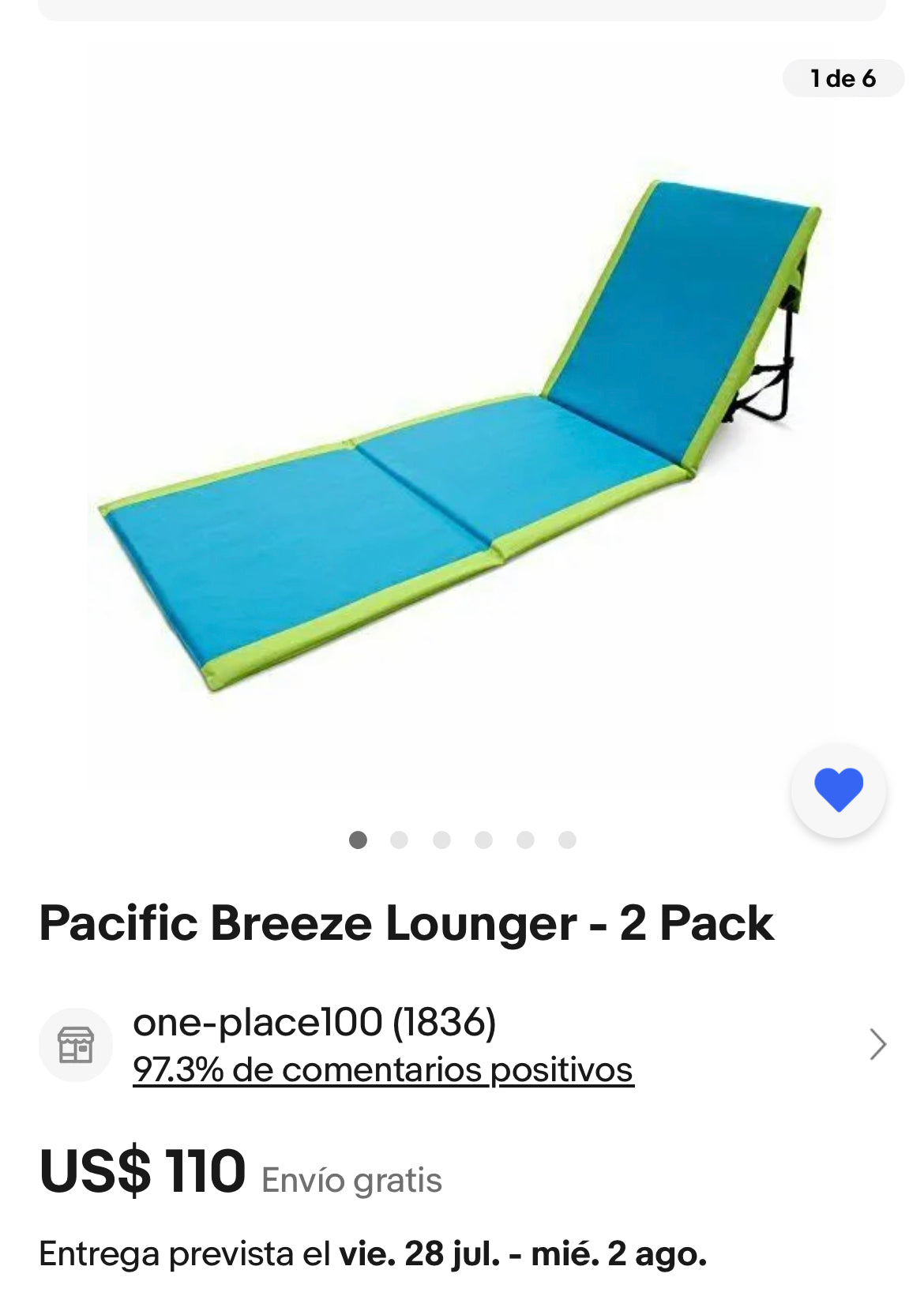 Pacific Breeze Lounger - 2 Pack