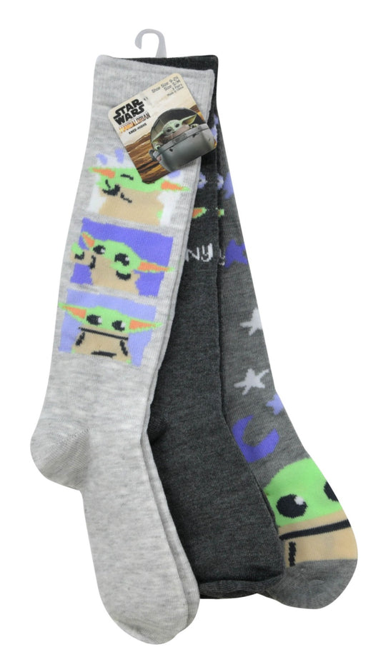 Star Wars Mandalorian 3pk Knee High Socks Size 3-10