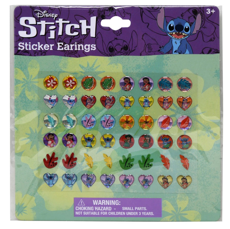 Stitch 24 Pair Sticker Earrings on Blister Card